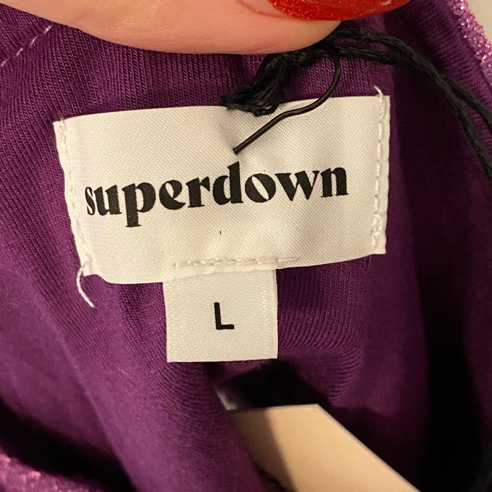 superdown. Revolve. Bianca Racer Back Top. Size Large. Purple. Sparkle. 💜✨ NWT - Picture 11 of 15